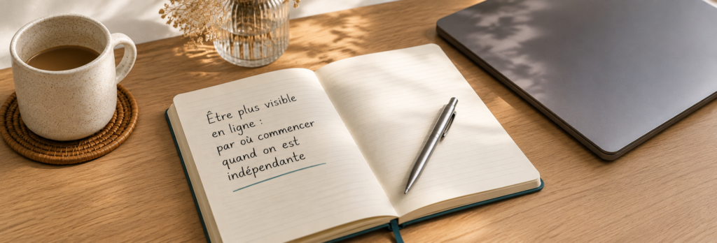 Carnet et stylo pour planifier sa visibilité en ligne